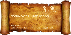 Nádudvari Marianna névjegykártya